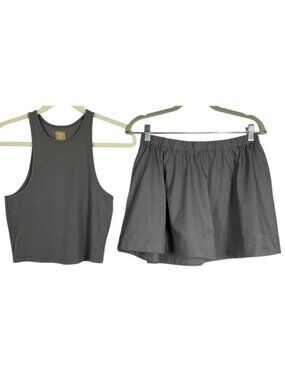 Free People Free-Est Tank & Milani Skirt Set XS NWT Cotton Gray Outfit